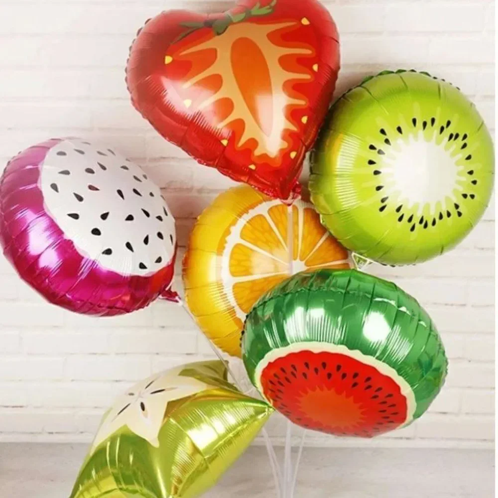 6 PIECE FRUIT SHAPED BALLOON SET